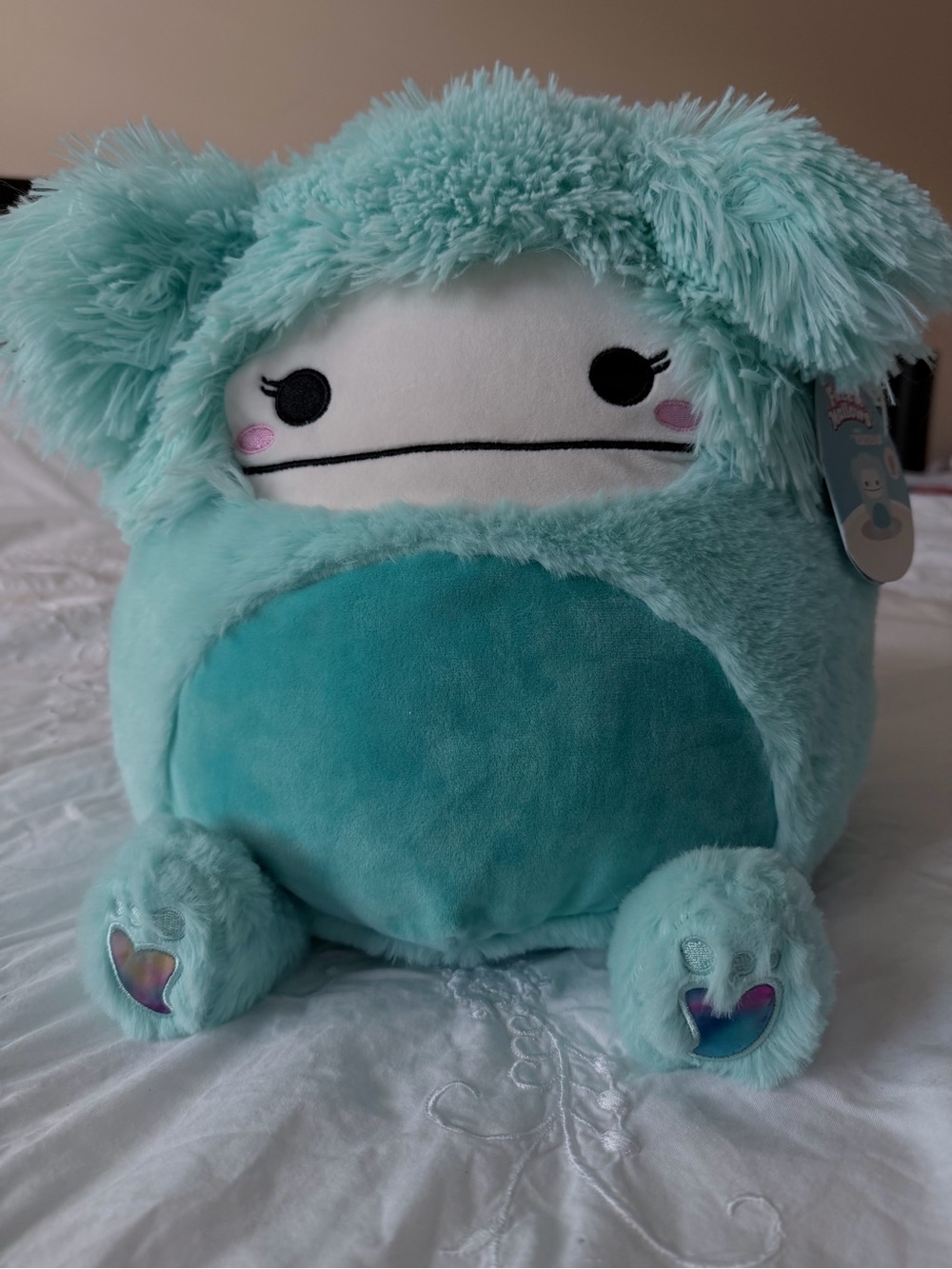 Squishmallows Teal Plush Small Pet Toy with Heart Paw Details